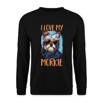 Morkie chien race animal de compagnie j’aime mon Morkie - Sweat-shirt Unisexe - noir - Devant - Alina (178cm) & Michal (187cm)