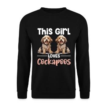 Cockapoo Chien Race Animal de compagnie Cette fille aime les Cockapoos - Sweat-shirt Unisexe - noir - Devant - Alina (178cm) & Michal (187cm)