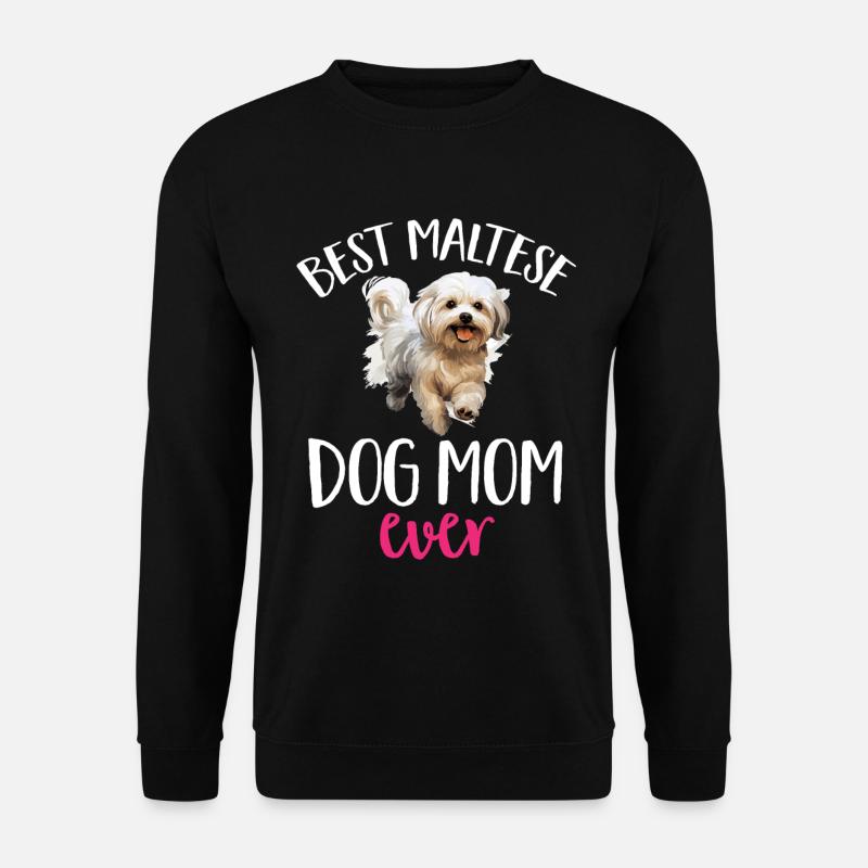 Maltese Dog Breed Pet Best Maltese Dog Mom ever - Unisex Pullover - Schwarz