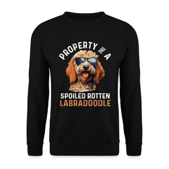 Labradoodle Dog Breed Pet Property of a spoiled - Unisex Sweatshirt - black - Front - Alina (178cm) & Michal (187cm)