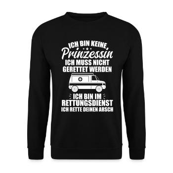 Frauensanitäterin Sanitäterin - Unisex Pullover - Schwarz - Vorne - Alina (178cm) & Michal (187cm)