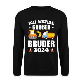 Ich Werde Großer Bruder 2025 - Unisex Pullover - Schwarz - Vorne - Alina (178cm) & Michal (187cm)