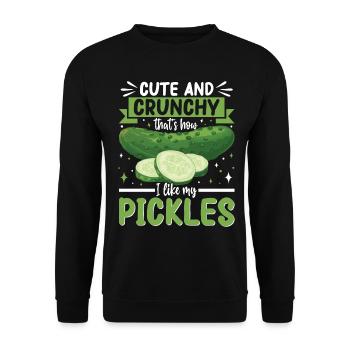 Cute and crunchy cucumber gift - Unisex Sweatshirt - black - Front - Alina (178cm) & Michal (187cm)