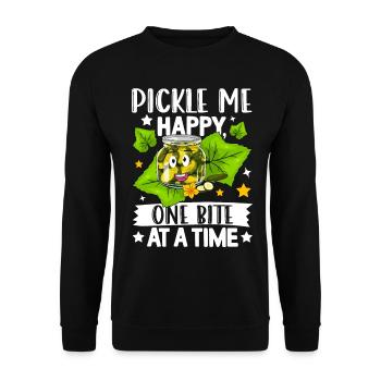 pickles- Gurken Geschenke, Gurken Tshirt - Unisex Pullover - Schwarz - Vorne - Alina (178cm) & Michal (187cm)