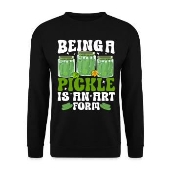 Being a pickle is an art form- Cucumber Tshirt - Unisex Sweatshirt - black - Front - Alina (178cm) & Michal (187cm)