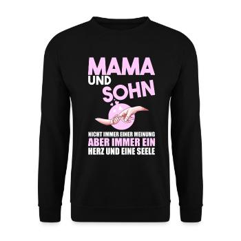 Mama Und Sohn - Unisex Pullover - Schwarz - Vorne - Alina (178cm) & Michal (187cm)