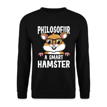 Philosofur a Smart Hamster - Unisex Pullover - Schwarz - Vorne - Alina (178cm) & Michal (187cm)