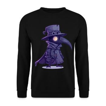 Goth Pastel Cute Creepy Kawaii Plague Doctor - Unisex Pullover - Schwarz - Vorne - Alina (178cm) & Michal (187cm)