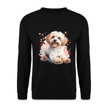 Maltipoo Chien Race Animal Mignon Drôle Graphique - Sweat-shirt Unisexe - noir - Devant - Alina (178cm) & Michal (187cm)