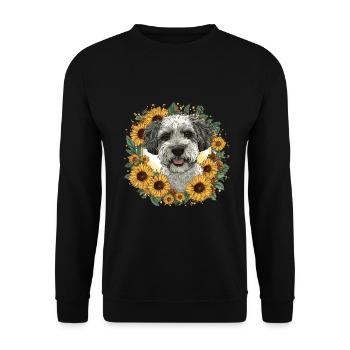 Schnoodle Snoodle Sunflowers Dog Breed Pet Cute - Unisex Pullover - Schwarz - Vorne - Alina (178cm) & Michal (187cm)