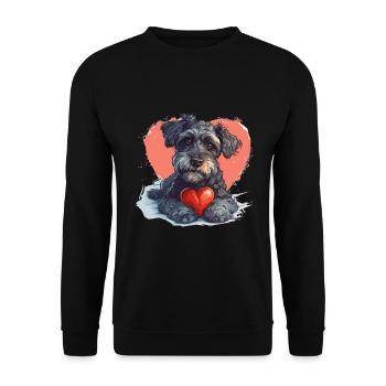 Schnoodle Snoodle Dog Breed Pet Cute Graphic - Unisex Sweatshirt - black - Front - Alina (178cm) & Michal (187cm)