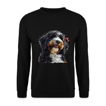 Bernedoodle chien race animal mignon Bernedoodle graphique - Sweat-shirt Unisexe - noir - Devant - Alina (178cm) & Michal (187cm)