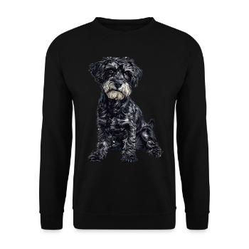 Schnoodle Snoodle Dog Breed Pet Cute Graphic - Unisex Sweatshirt - black - Front - Alina (178cm) & Michal (187cm)
