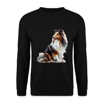 Shetland Sheepdog Sheltie Dog Breed Pet Cute - Unisex Sweatshirt - black - Front - Alina (178cm) & Michal (187cm)