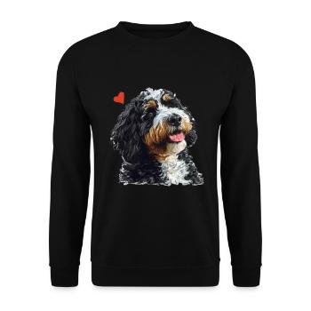 Bernedoodle chien race animal mignon Bernedoodle graphique - Sweat-shirt Unisexe - noir - Devant - Alina (178cm) & Michal (187cm)