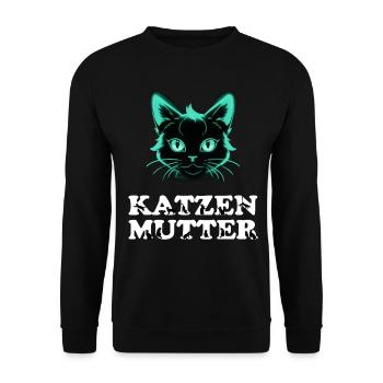 Cat Mom Design - Unisex Sweatshirt - black - Front - Alina (178cm) & Michal (187cm)