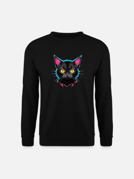 Neon Katzen Design - Unisex Pullover - Schwarz