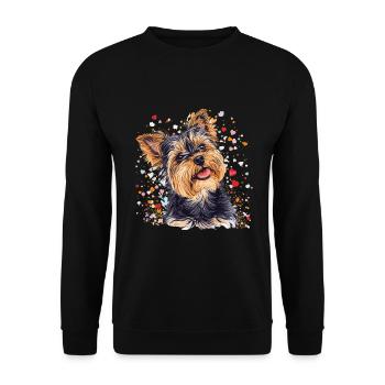 Yorkshire Terrier Yorkie Dog Breed Pet Cute - Unisex Sweatshirt - black - Front - Alina (178cm) & Michal (187cm)