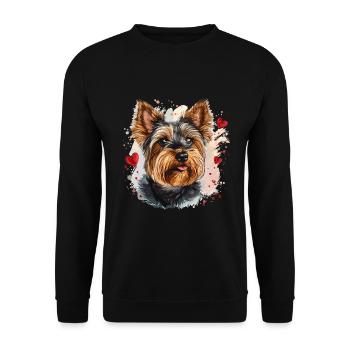 Yorkshire Terrier Yorkie Dog Breed Pet Cute - Unisex Sweatshirt - black - Front - Alina (178cm) & Michal (187cm)