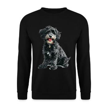Schnoodle Snoodle Dog Breed Pet Cute Graphic - Unisex Sweatshirt - black - Front - Alina (178cm) & Michal (187cm)