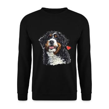 Bernedoodle chien race animal mignon Bernedoodle graphique - Sweat-shirt Unisexe - noir - Devant - Alina (178cm) & Michal (187cm)