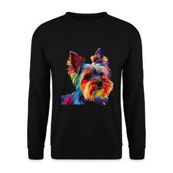Yorkshire Terrier Yorkie Dog Pop Art Colorful - Unisex Sweatshirt - black - Front - Alina (178cm) & Michal (187cm)