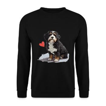 Bernedoodle chien race animal mignon Bernedoodle graphique - Sweat-shirt Unisexe - noir - Devant - Alina (178cm) & Michal (187cm)