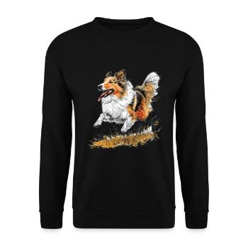 Shetland Sheepdog Sheltie Dog Breed Pet Cute - Unisex Sweatshirt - black - Front - Alina (178cm) & Michal (187cm)
