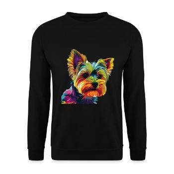 Yorkshire Terrier Yorkie Dog Pop Art Colorful - Unisex Sweatshirt - black - Front - Alina (178cm) & Michal (187cm)