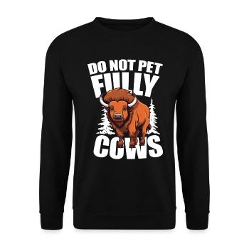 Do Not Pet Fully Cows für einen Bison-Fan oder - Unisex Pullover - Schwarz - Vorne - Alina (178cm) & Michal (187cm)