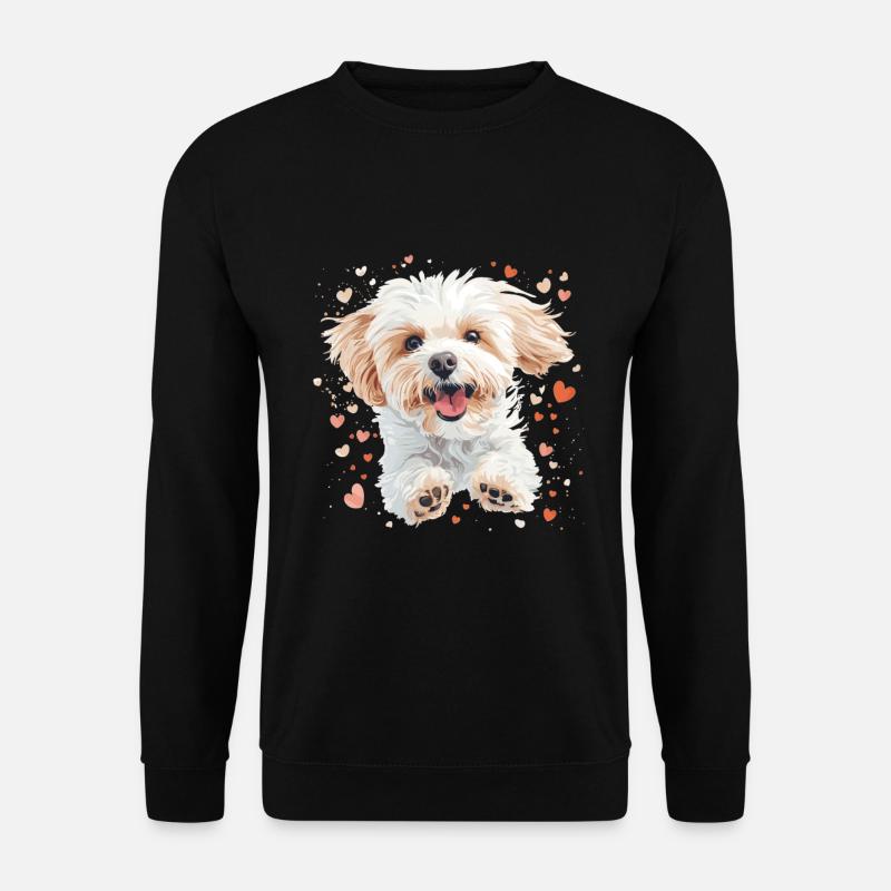 Maltipoo Dog Breed Pet Cute Funny Graphic - Unisex Pullover - Schwarz