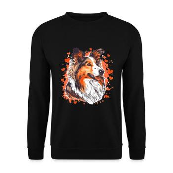 Shetland Sheepdog Sheltie Dog Breed Pet Cute - Unisex Sweatshirt - black - Front - Alina (178cm) & Michal (187cm)