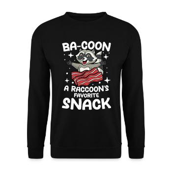 Ba-Coon A Raccoon's Favorite Snack Waschbär - Unisex Pullover - Schwarz - Vorne - Alina (178cm) & Michal (187cm)