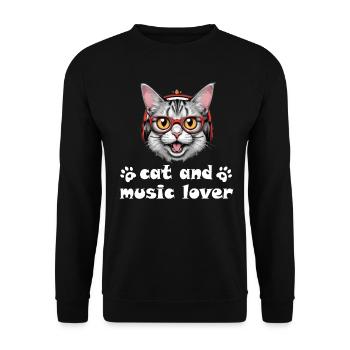 Cat Music Design - Unisex Sweatshirt - black - Front - Alina (178cm) & Michal (187cm)
