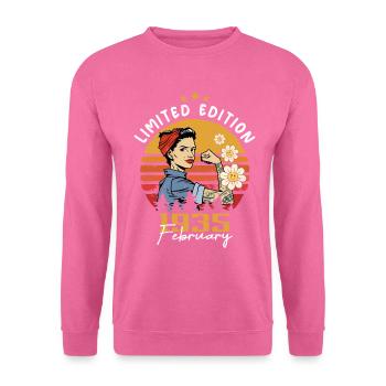 89 Jahre - Geboren im Februar 1935 - Unisex Pullover - Pink - Vorne