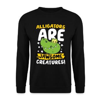 Alligators Are Jawsome Creatures für Krokodil - Unisex Pullover - Schwarz - Vorne - Alina (178cm) & Michal (187cm)