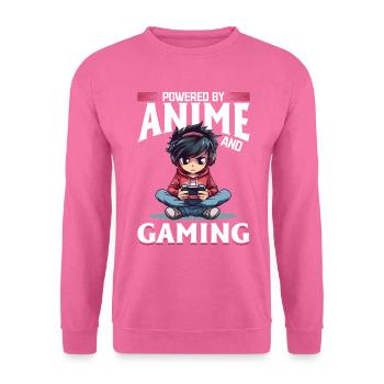 Anime Gaming Boy Manga Gamer Otaku Propulsé par - Sweat-shirt Unisexe - rose - Devant