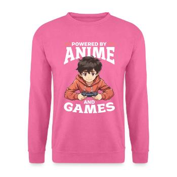 Anime Gaming Boy Manga Gamer Otaku Propulsé par - Sweat-shirt Unisexe - rose - Devant