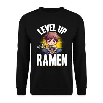 Anime Ramen Gaming Boy Manga Gamer Otaku - Sweat-shirt Unisexe - noir - Devant - Alina (178cm) & Michal (187cm)