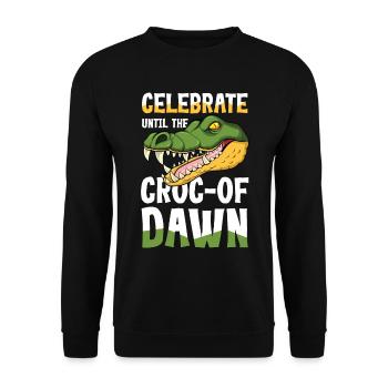 Celebrate Unitl The Croc-Of Dawn Krokodil für - Unisex Pullover - Schwarz - Vorne - Alina (178cm) & Michal (187cm)