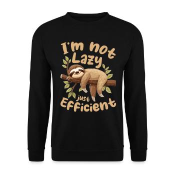 Drôle de paresseux paresseux Je ne suis pas paresseux, juste efficace - Sweat-shirt Unisexe - noir - Devant - Alina (178cm) & Michal (187cm)
