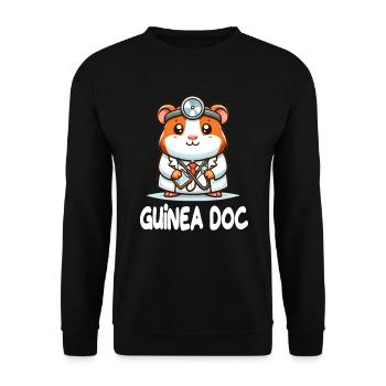 Doktor Meerschweinchen Guinea Doc - Unisex Pullover - Schwarz - Vorne - Alina (178cm) & Michal (187cm)