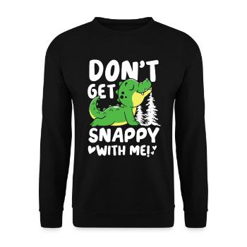 Snappy With Me Krokodil für Krokodil Fan - Unisex Pullover - Schwarz - Vorne - Alina (178cm) & Michal (187cm)