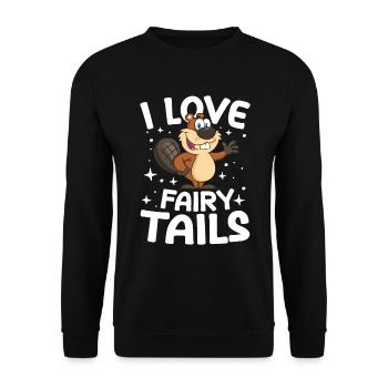 I Love Fairy Tails Biber - Unisex Pullover - Schwarz - Vorne - Alina (178cm) & Michal (187cm)