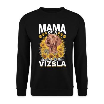Hungarian Magyar Vizsla Dog Breed Mama of a - Unisex Sweatshirt - black - Front - Alina (178cm) & Michal (187cm)