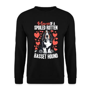 Dog Breed Mama of a Spoiled Rotten Basset Hound - Unisex Sweatshirt - black - Front - Alina (178cm) & Michal (187cm)