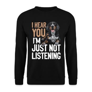 Bluetick Coonhound Race de chien Je vous comprends - Sweat-shirt Unisexe - noir - Devant - Alina (178cm) & Michal (187cm)