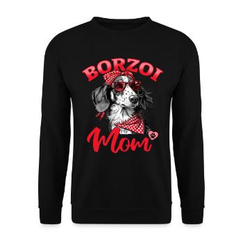 Borzoi Dog Breed Borzoi Mom - Unisex Sweatshirt - black - Front - Alina (178cm) & Michal (187cm)