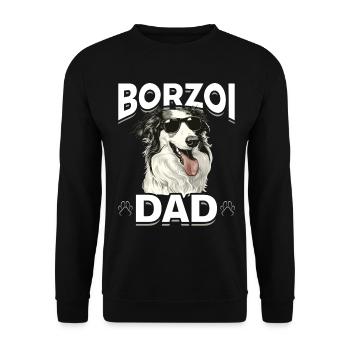 Borzoi Dog Breed Borzoi Dad - Unisex Sweatshirt - black - Front - Alina (178cm) & Michal (187cm)