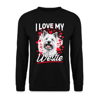 West Highland White Terrier Westie Race de chien - Sweat-shirt Unisexe - noir - Devant - Alina (178cm) & Michal (187cm)